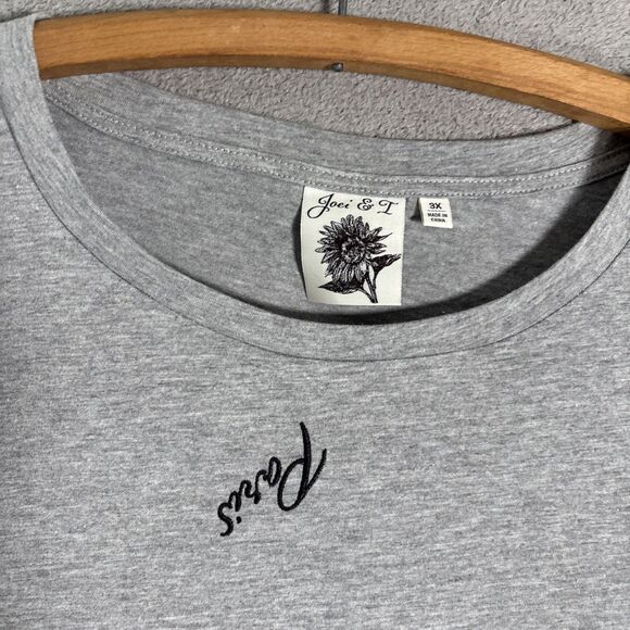 Joei & I T Shirt Women’s Size 3X Gray Paris AOP Eifel‎ Tower Chic Minimalist - Picture 6 of 15